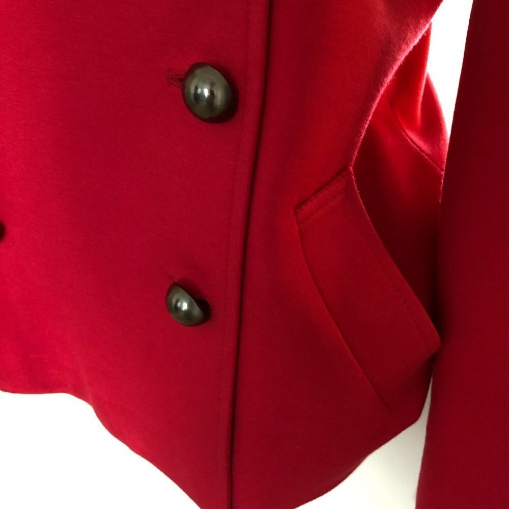 Planet Classic Double Breasted 12 Button Lined Collared Blazer Jacket Red Sz 8 - Picture 6 of 16